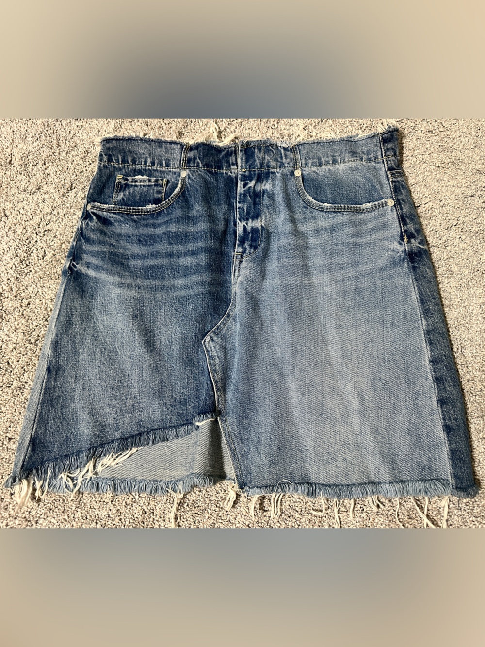 Chelsea & Violet Distressed Light Blue Denim Skirt
